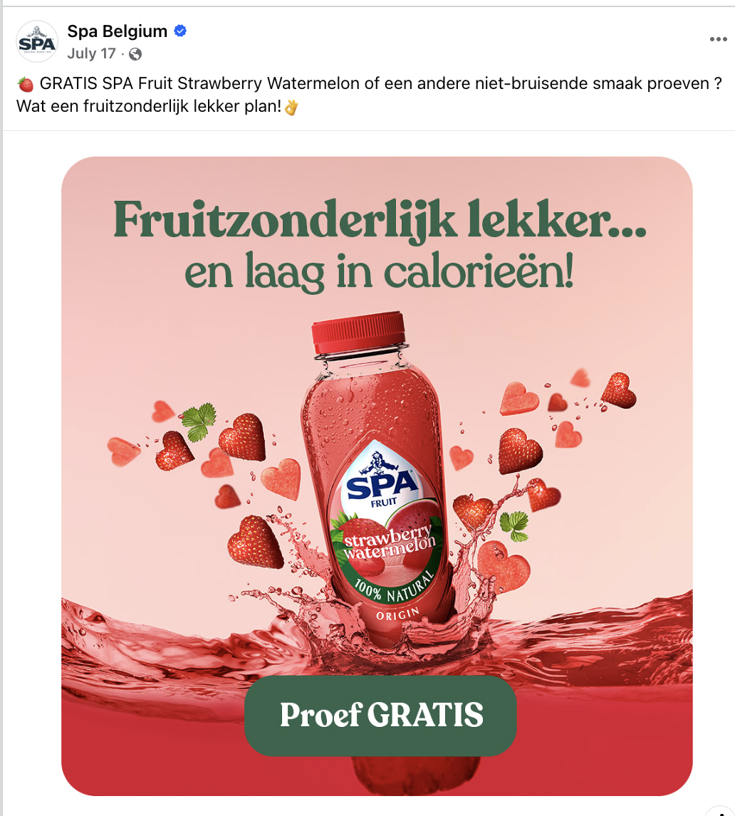 Social ad for a free product trial with cashback