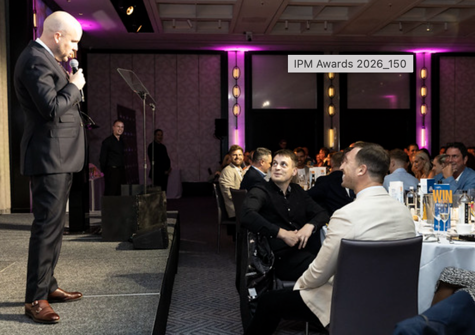 IPM Awards room with the host on stage